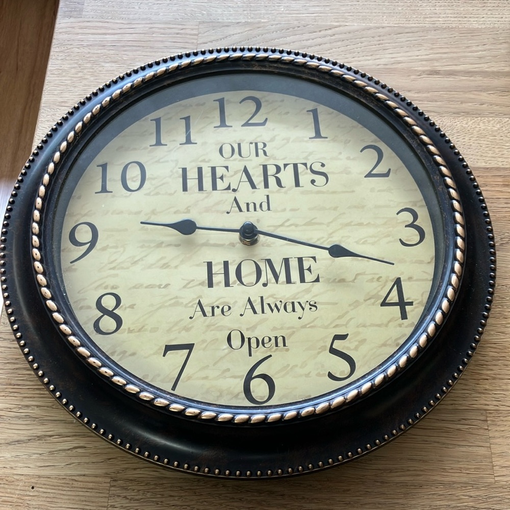 Black and Cream Wall Clock 11x12” in